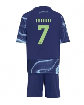 Billige Fotballdrakt Ajax Raul Moro #7 Replika Bortedraktsett Barn 2025-26 Kortermet (med bukser)
